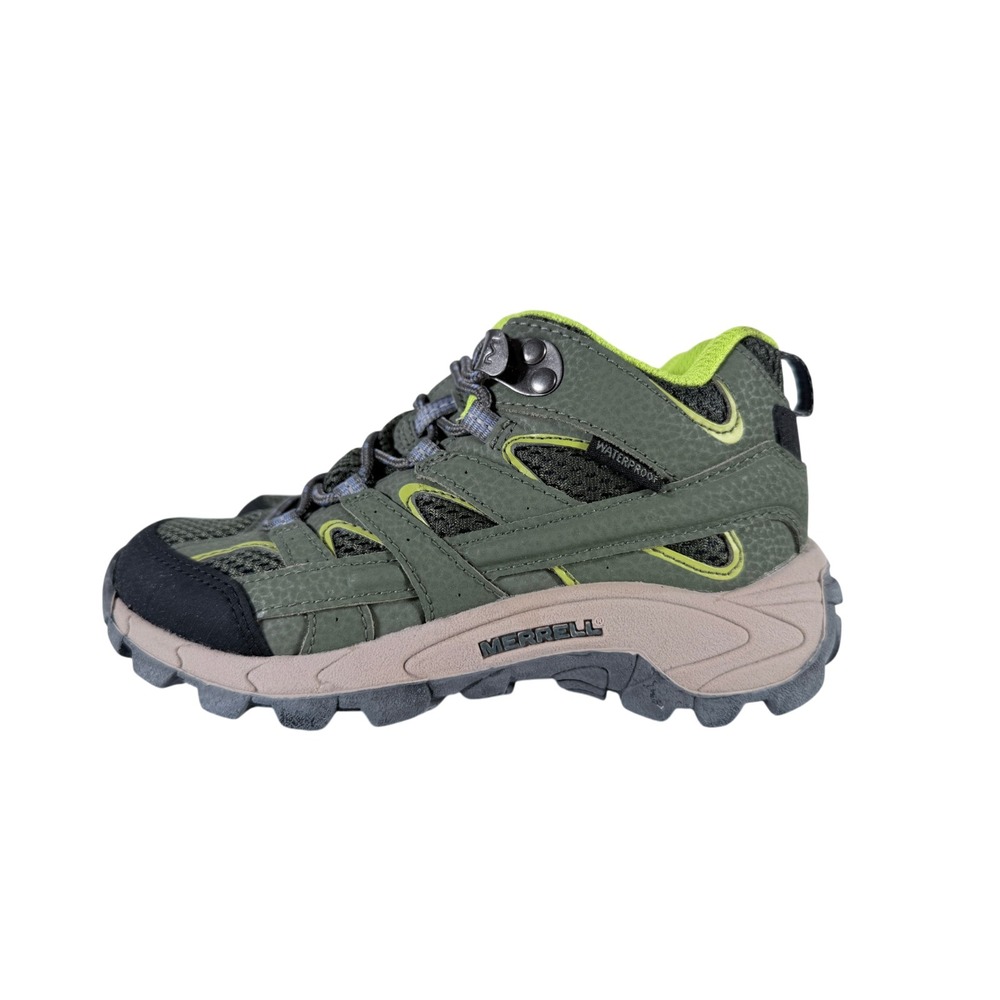 Merrell Moab 2 KIDS Boys size 11.5 Green‎ Suede WATERPROOF Mid Hiking Boots NEW